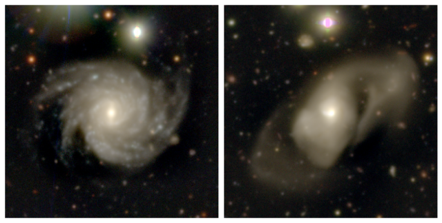 Zdjęcia z przeglądu H20/Cosmic Dawn wybrane przez użytkowników Galaxy Zoo Talk: Mariechen (lewe),  karthikeyan.d (prawe)